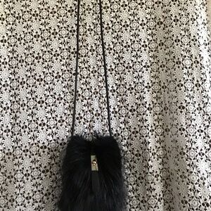 Black Faux Fur Crossbody Bag